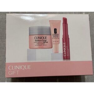 Clinique Travel Size Gift Set 3 Piece Moisture Surge & Pink Honey NIB